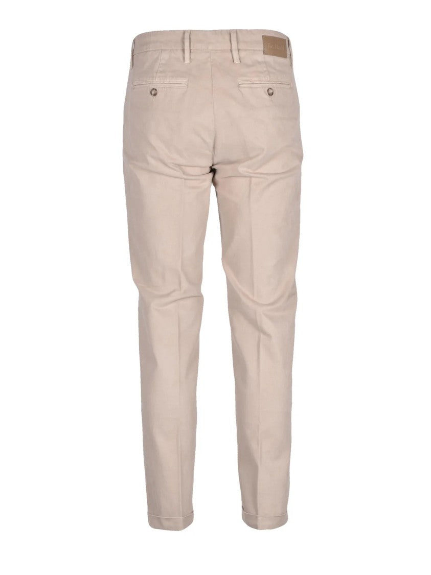 Re-Hash Beige Trousers With Slim Fit And Tapered Leg Design