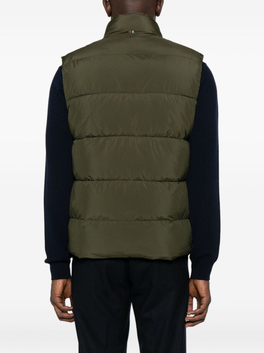 Paul Smith Sleeveless Quilted Jacket With High Collar