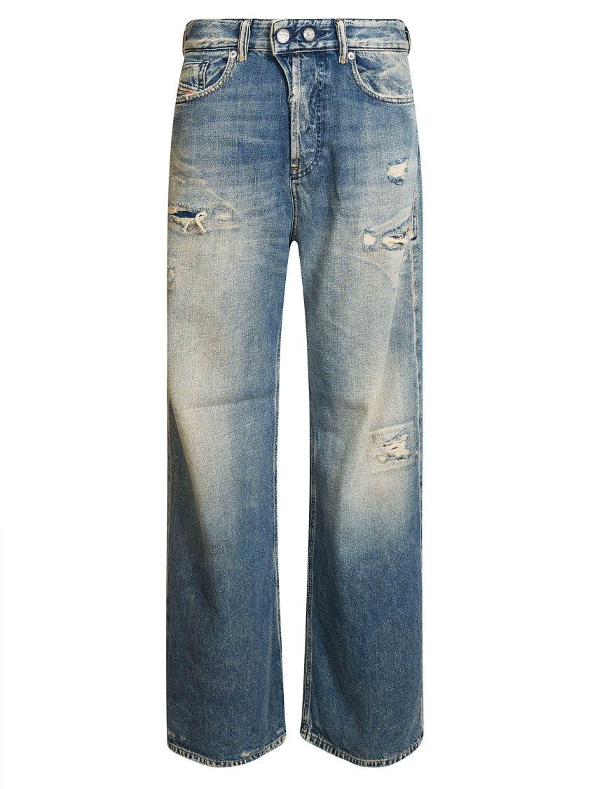 Diesel Relaxed Wide-Leg Distressed Jeans