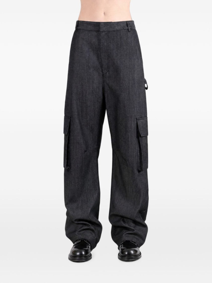 Balenciaga Relaxed Wide-Leg Multi-Pocket Cargo Pants