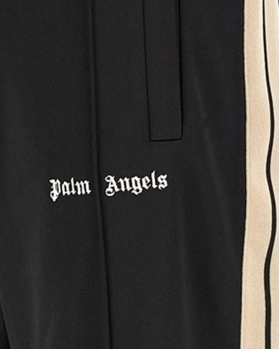 Palm Angels Classic Fit Black Track Pants With Contrast Piping