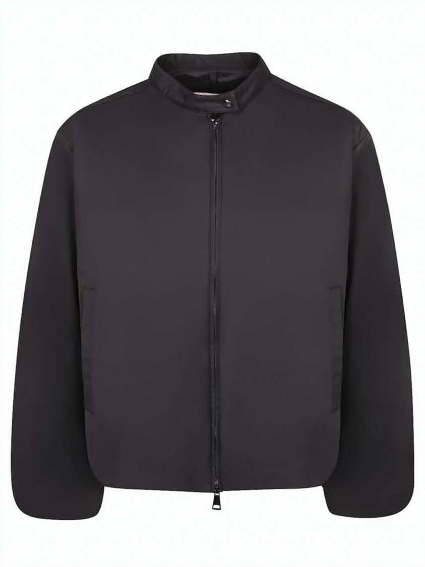 Moncler Cropped Matte-Finish Jacket With Structured Sleeves