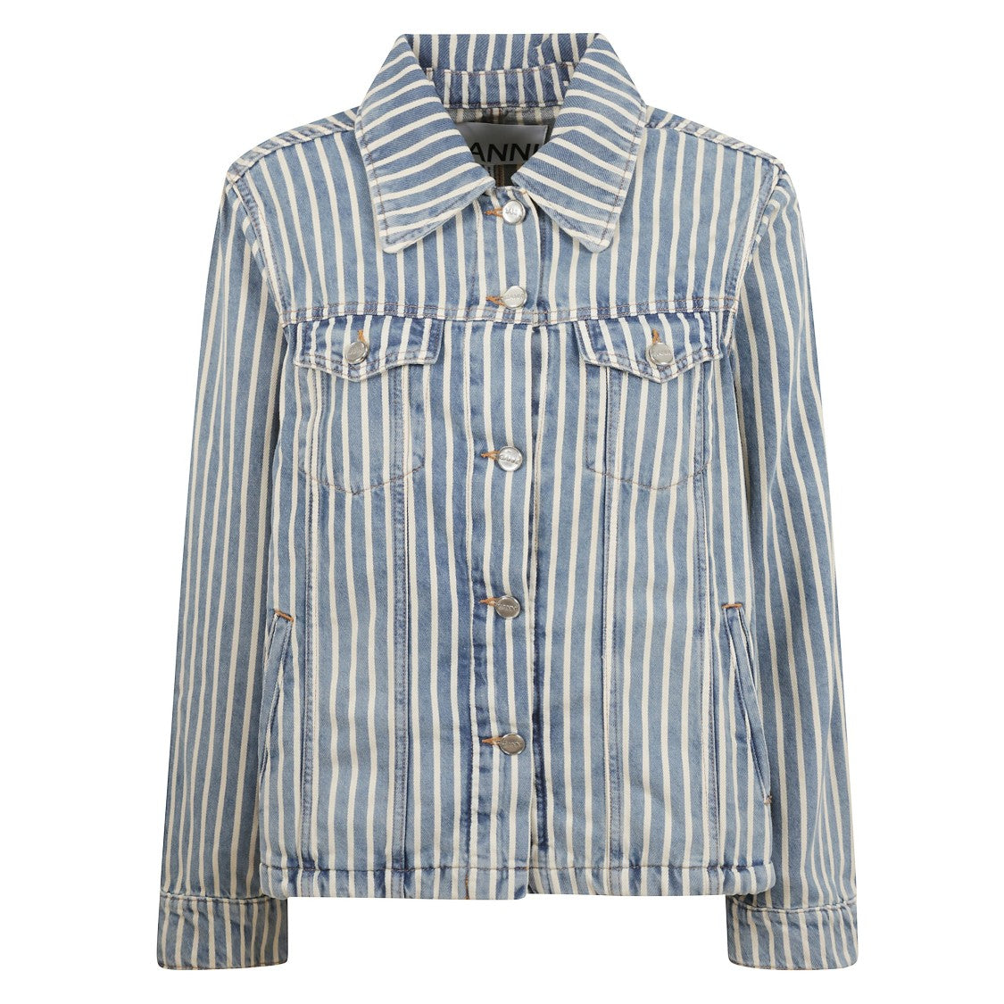 Ganni Oversized Striped Long-Sleeved Shirt