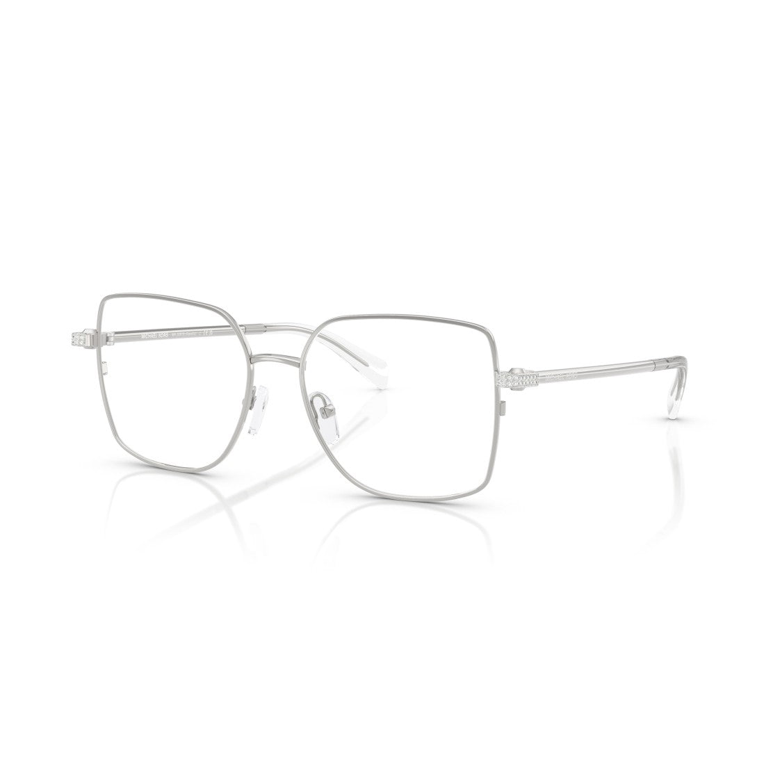 Michael Kors 0Mk3091b Square-Shaped Silver Metal Eyeglasses With Minimalist Design