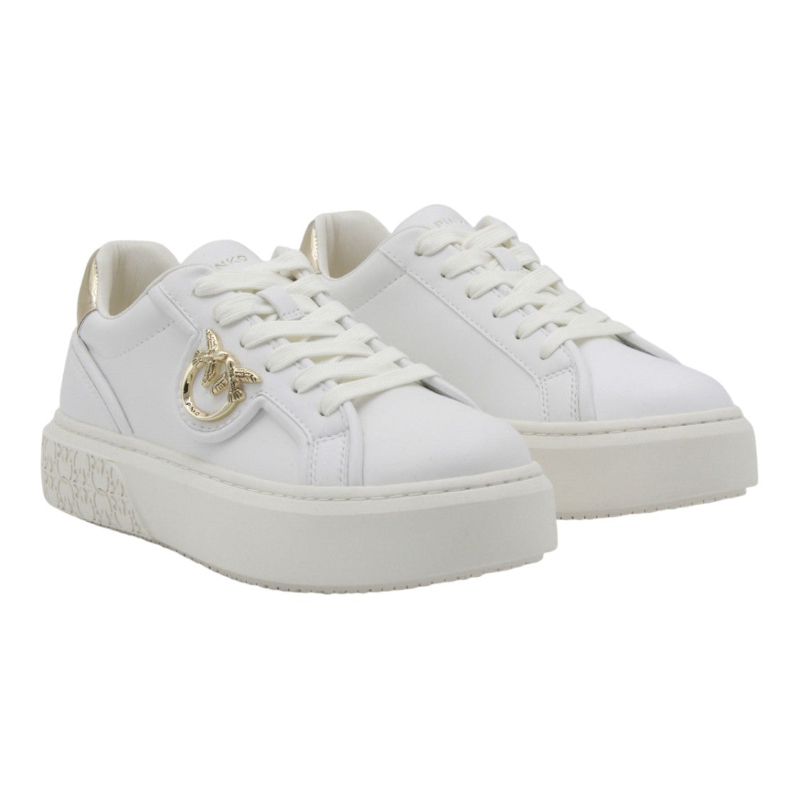 Pinko White Sneakers With Embossed Sole