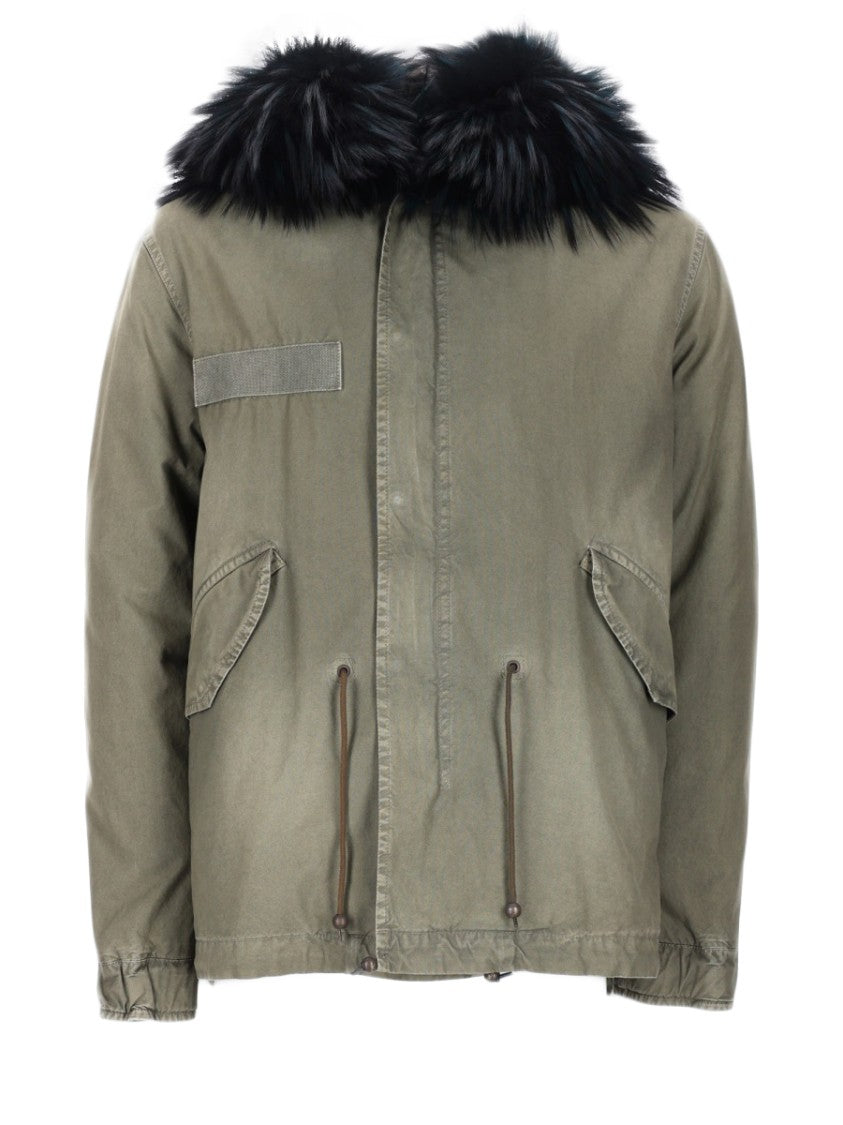 Mr & Mrs Italy Parka With Graphic Vintage Gas Pump Print
