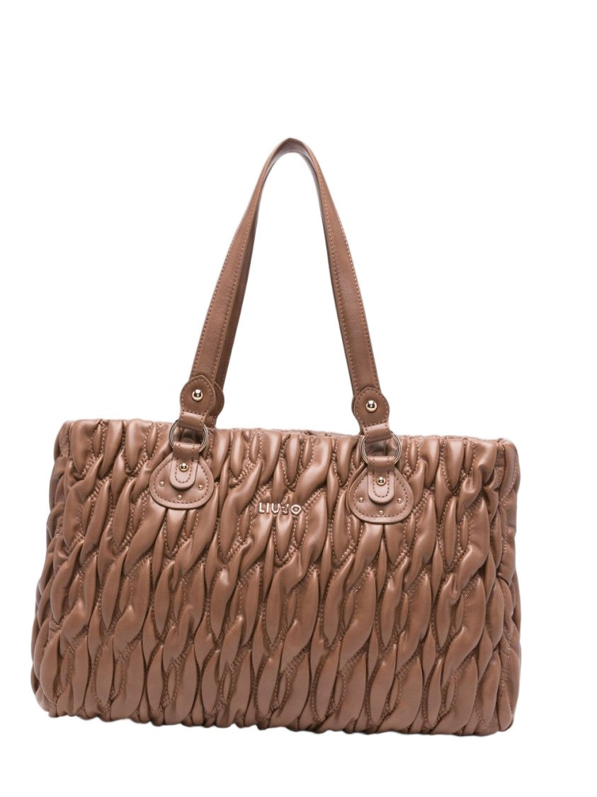 Liu Jo Quilted Gray Handbag With Double Straps