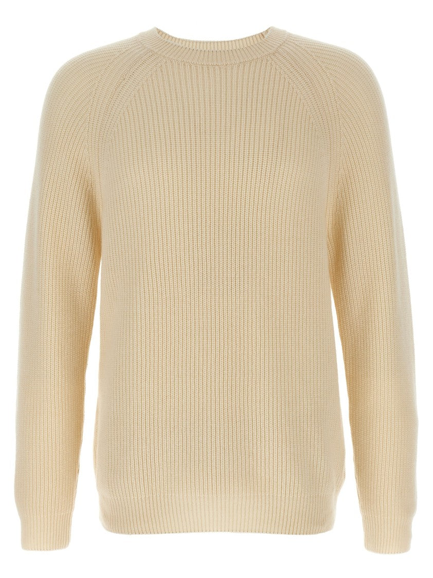 Zanone Ribbed Cashmere Sweater With Crew Neck And Cuffed Sleeves