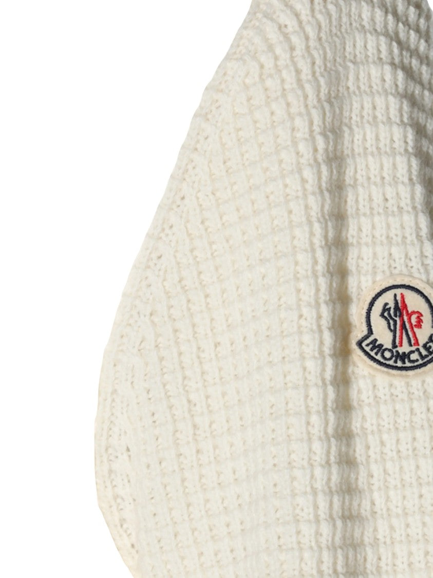 Moncler Ivory Quilted Virgin Wool Cashmere Cardigan