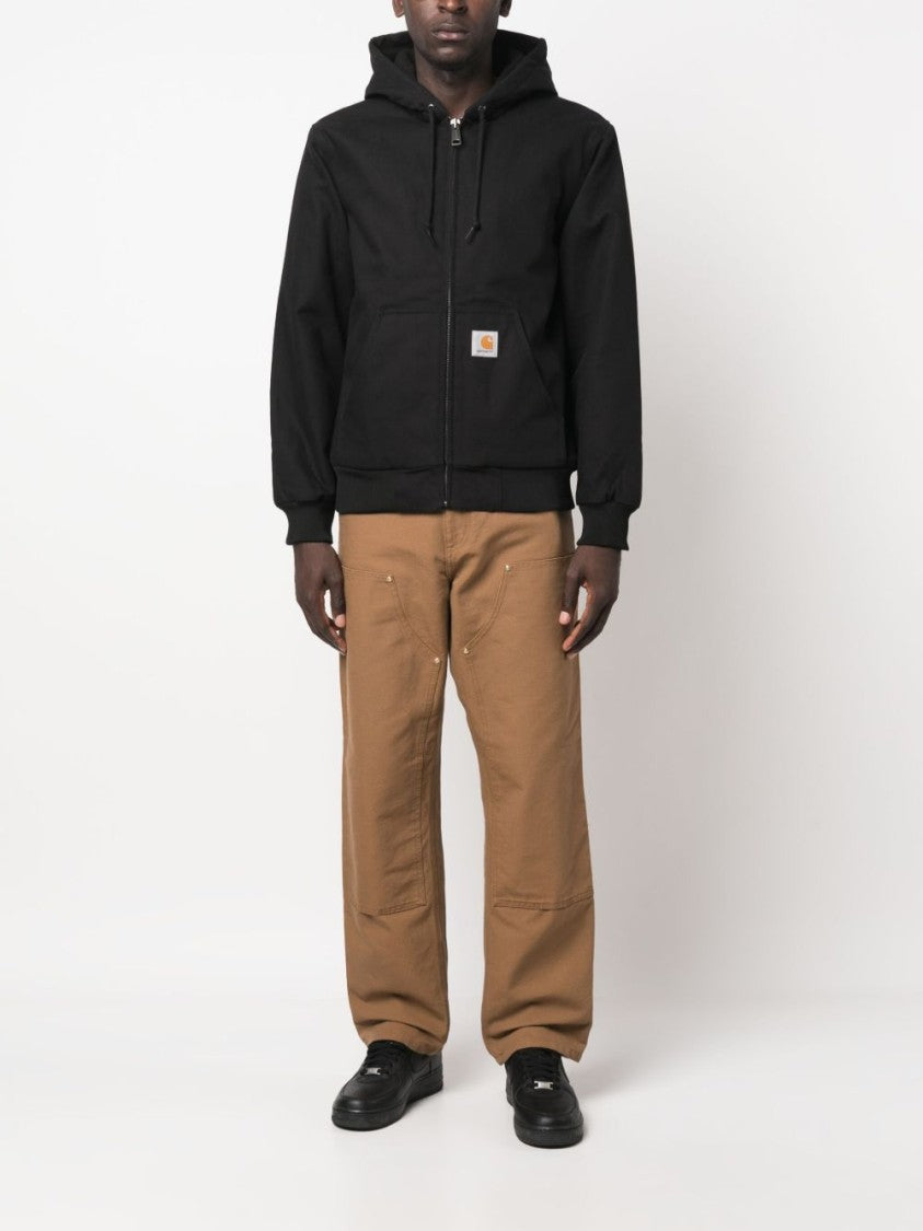 Carhartt Wip Black Hooded Structured Canvas Jacket