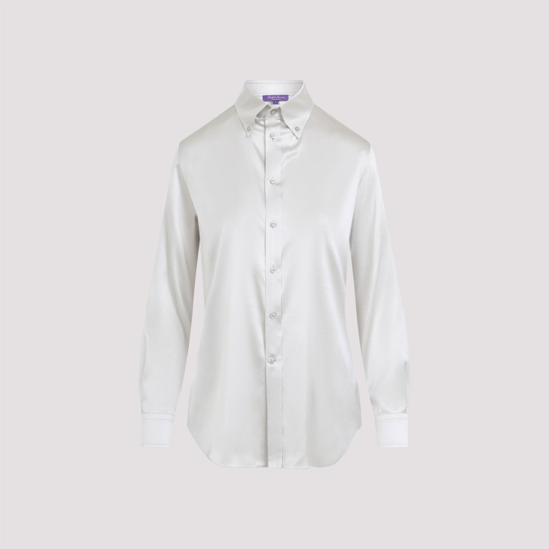 Polo Ralph Lauren Mist White Mulberry Silk Cameron Long Sleeves Button Front Shirt