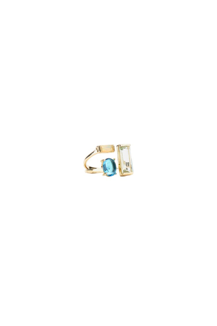 Aliita Yellow Gold Doble Baguette Ring