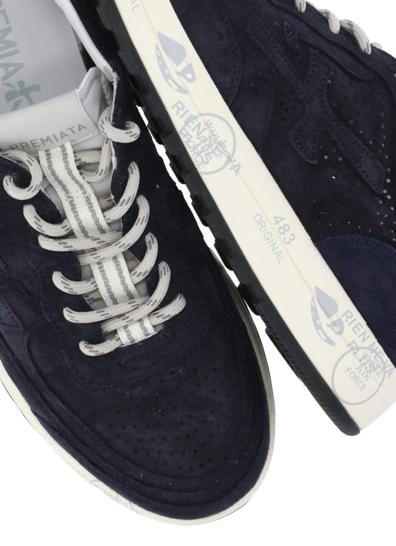Premiata Blue Nous 8289 Perforated Sneakers