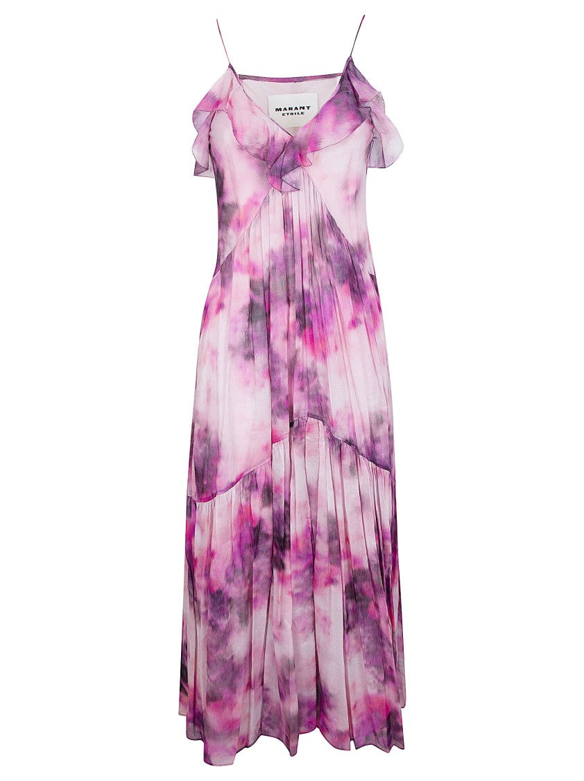 Isabel Marant Étoile Maxi Dress In Organic Cotton Voile With Cloud Print