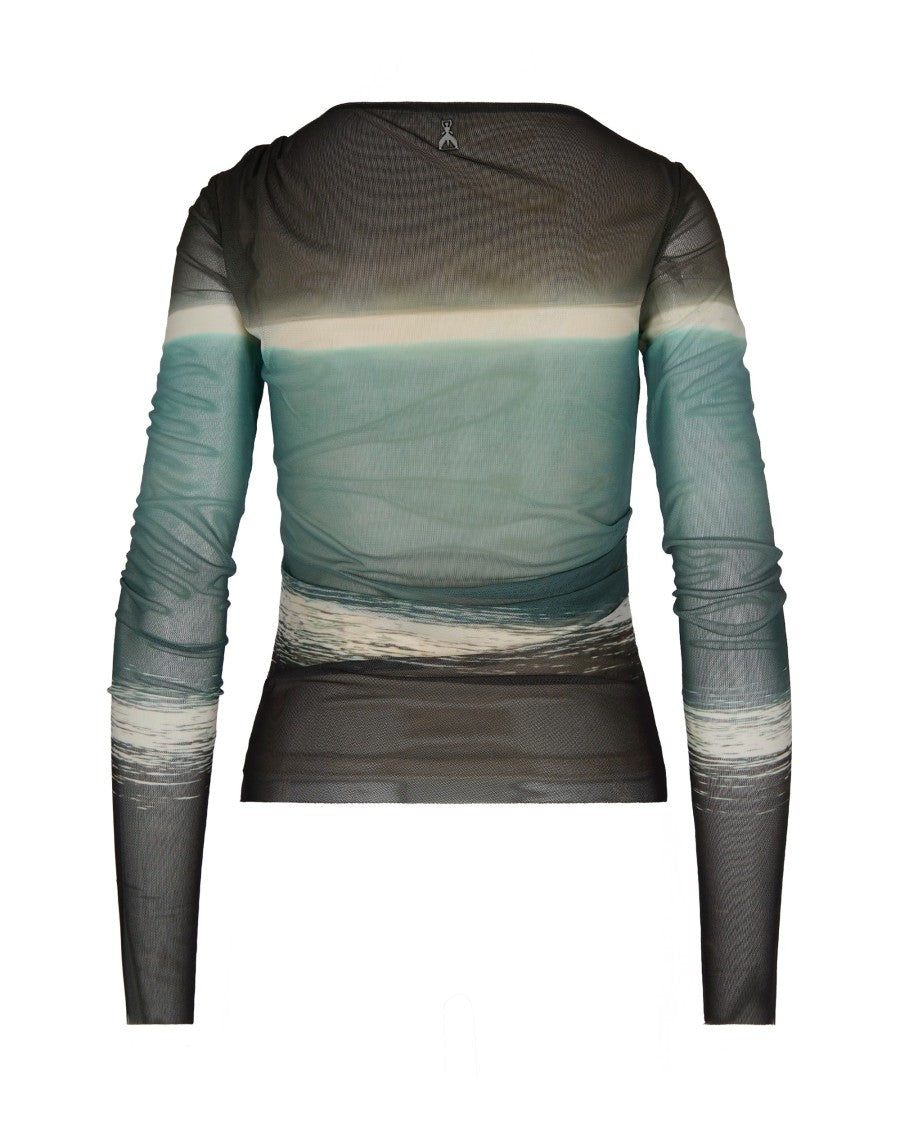 Patrizia Pepe Multicolor Stretch Tulle Degradé Sweater