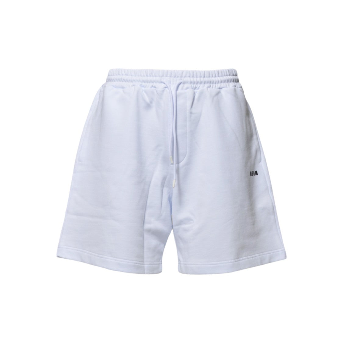 Msgm White Cotton Sports Shorts With Logo