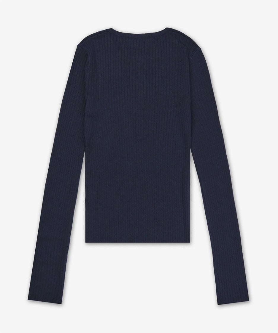 Max Mara Long-Sleeved Deep V-Neck Sweater In Fine-Knit Silk-Cashmere Blend