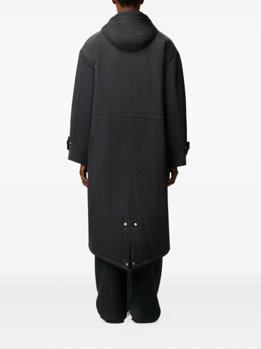 Ami Hooded Padded Parka With Adjustable Cuffs And Fishtail Hem