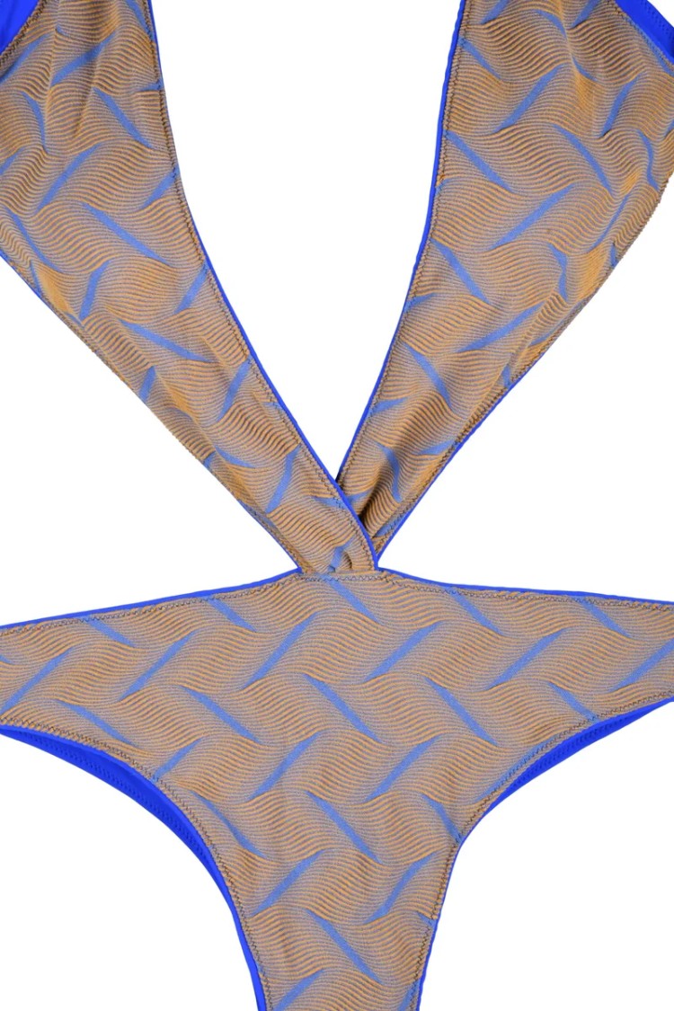 Sucrette Deep V Neckline One-Piece Swimsuit