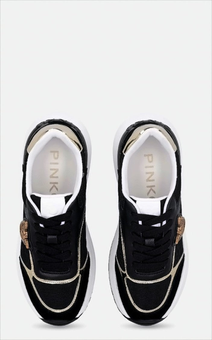 Pinko Black Sneakers With Love Birds Logo
