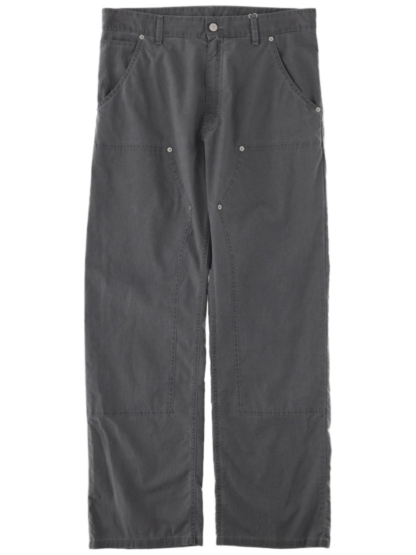 Mm6 By Maison Margiela Straight-Leg Grey Casual Pants With Five-Pocket Design