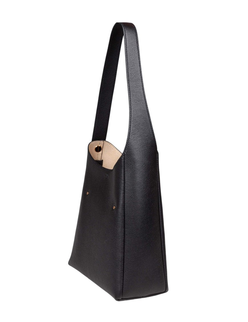 Tory Burch Romy Small Leather Hobo Bag, Black