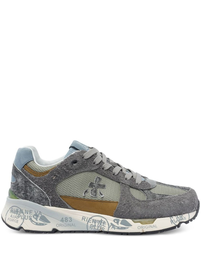 Premiata Dynamic Grey Sneakers With Textured Panels
