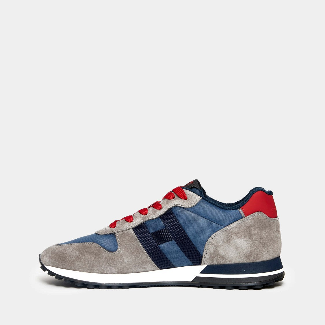 Hogan Gray Suede And Denim Fabric Sneaker