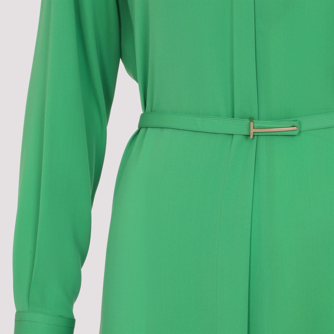 Tom Ford Green Washed Silk Midi Dress