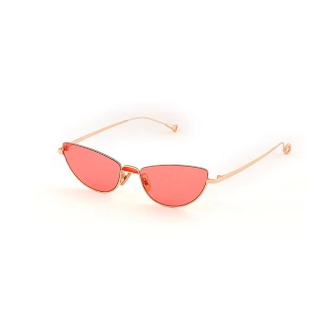 Eyepetizer Odaiba C.1-66 Narrow Cat-Eye Sunglasses With Geometric Metal Frames