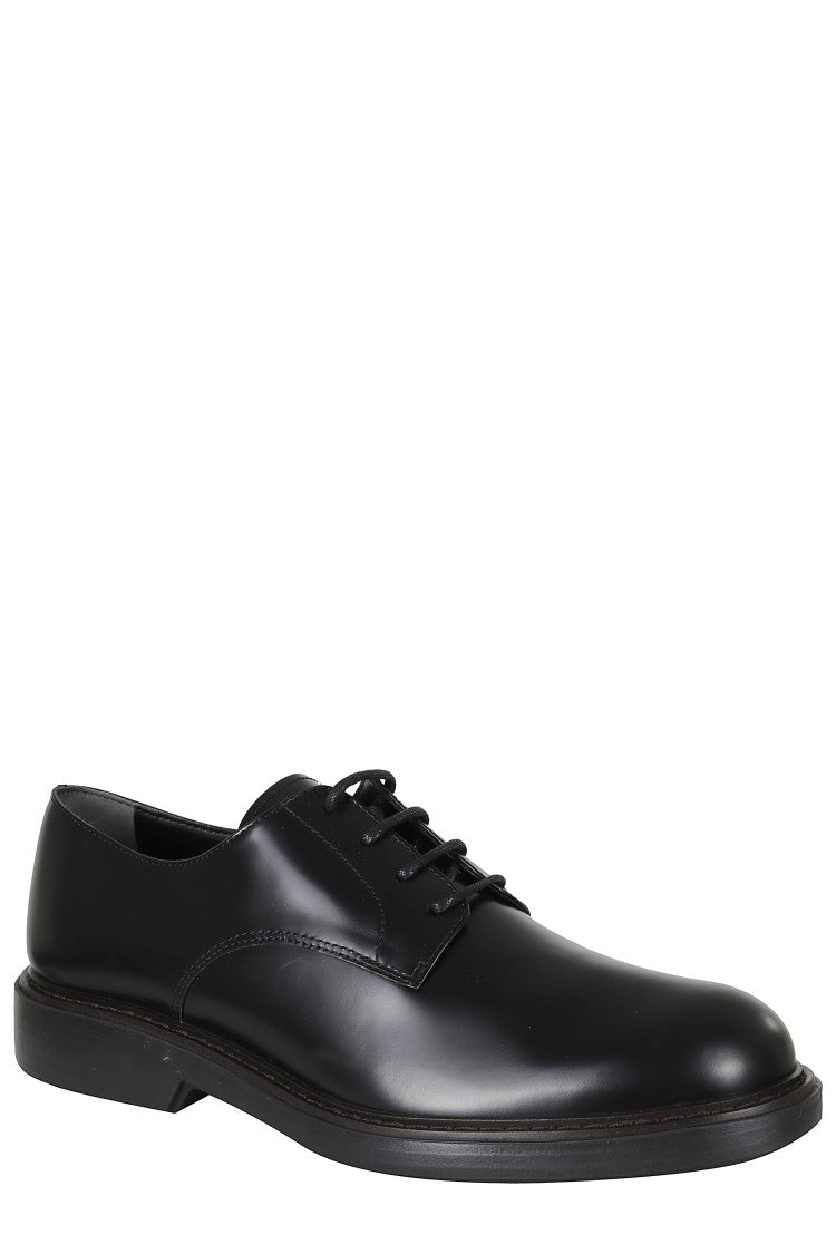 Hogan Black H704 Leather Rubber Sole Leather Lace-Up Shoes