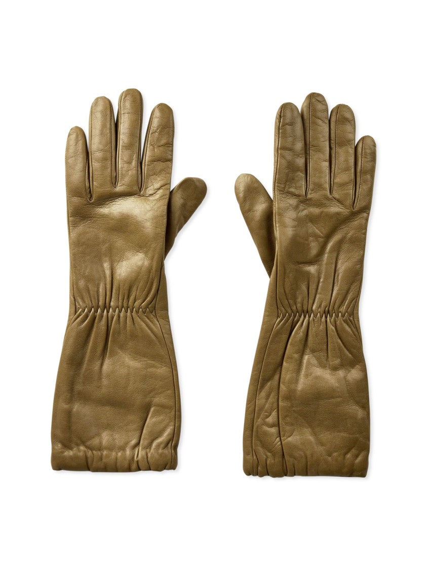 Bottega Veneta Embossed Logo Leather Gloves