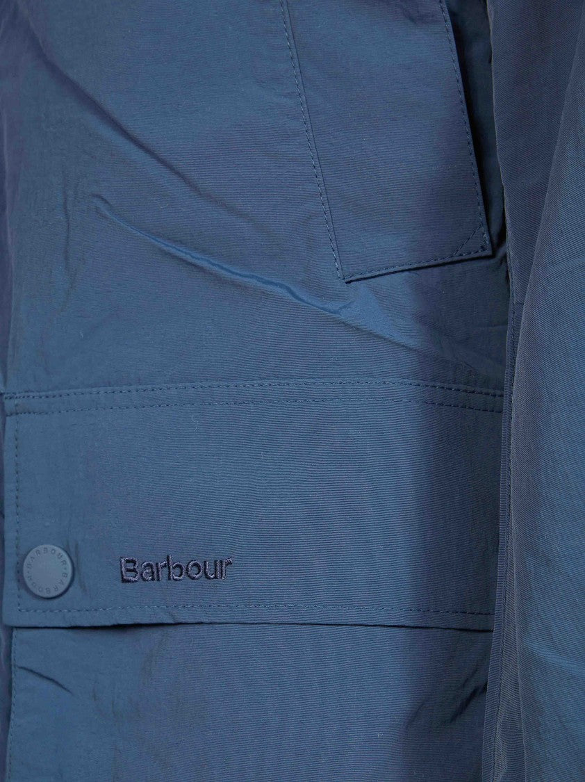 Barbour Muted Blue Tan Collar Jacket