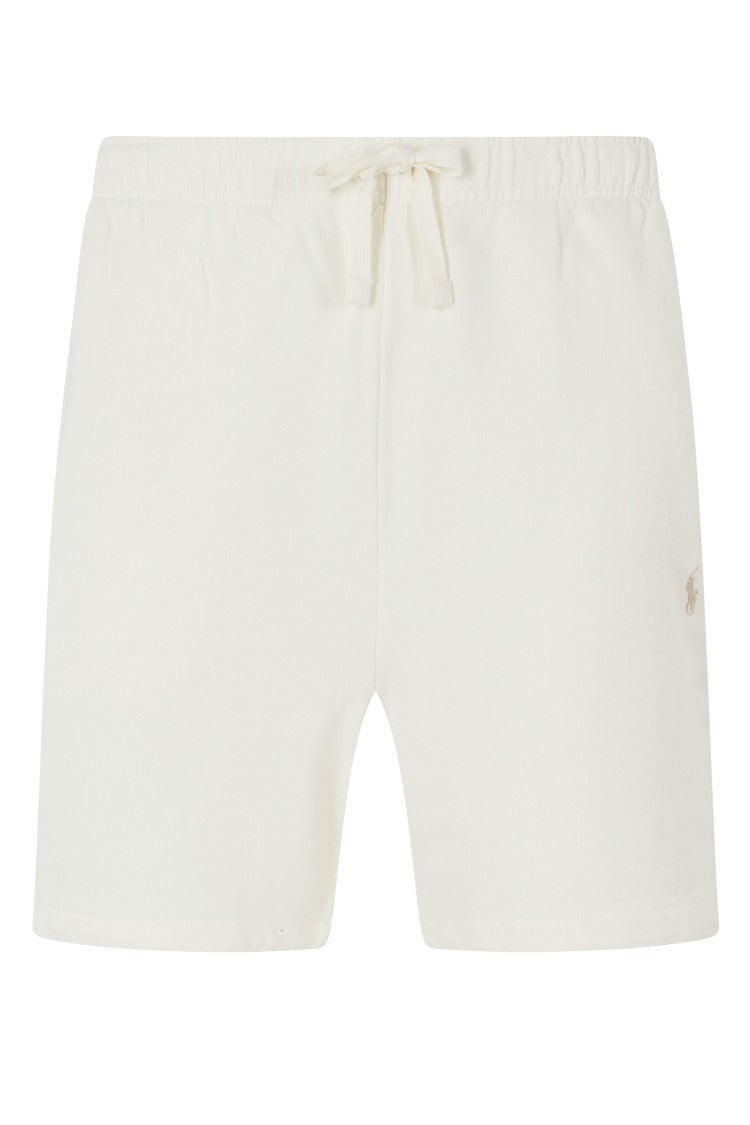 Polo Ralph Lauren Cream Drawstring Waist Embroidered Logo Cotton Shorts
