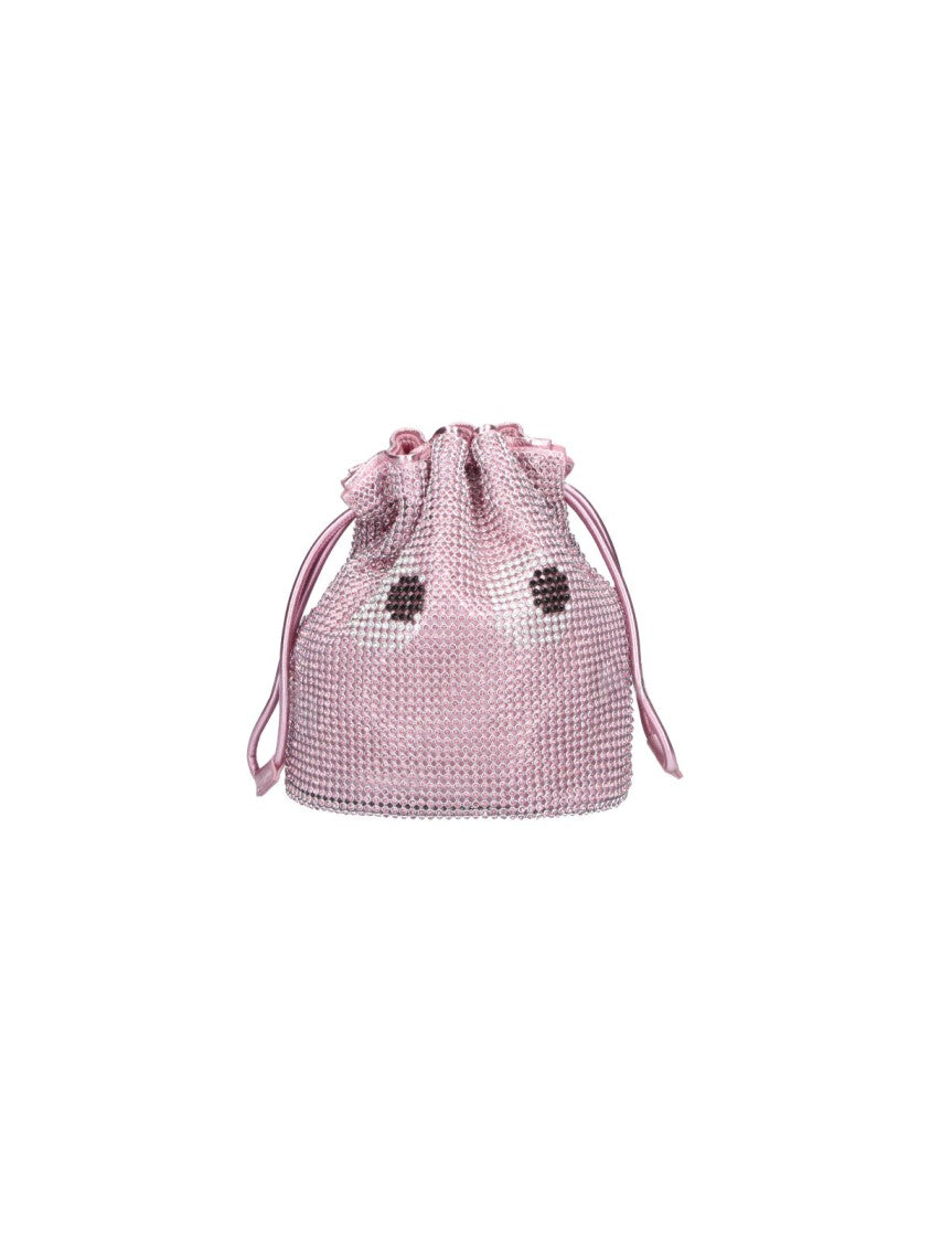 Anya Hindmarch Pink Eyes Leather Clutch