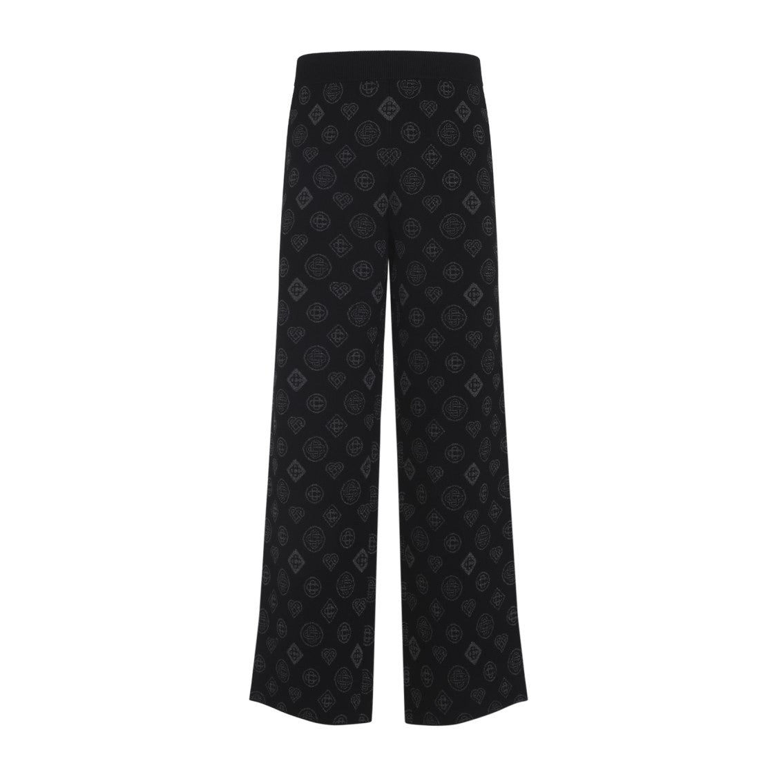 Casablanca Black Jacquard Trousers With Grey Logo Pattern
