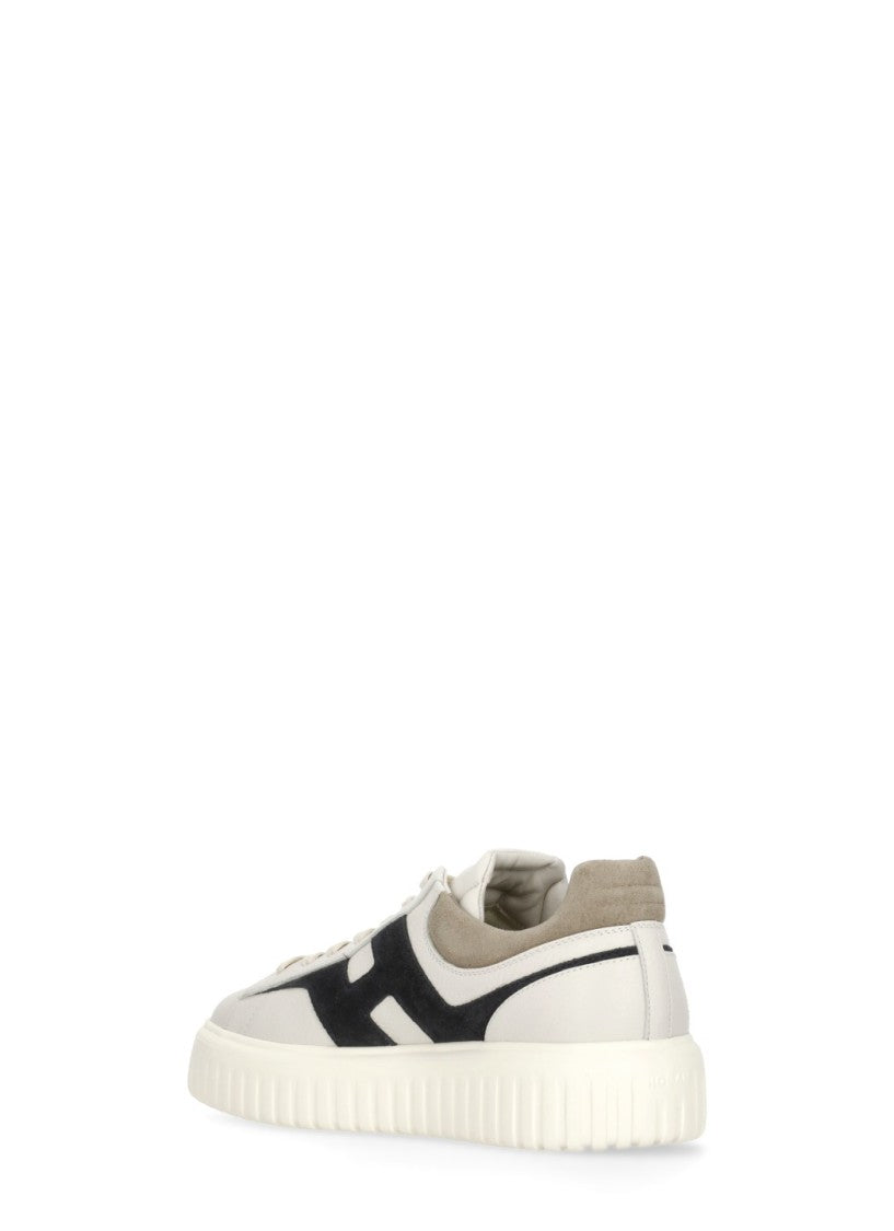 Hogan Ivory H-Stripes Suede-Blend Sneakers