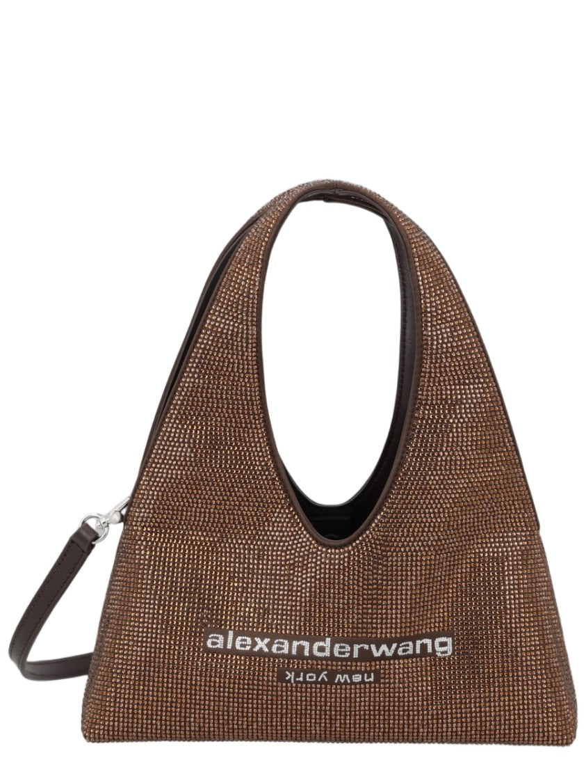 Alexander Wang Brown Crystal Glass Triangular Crossbody Bag