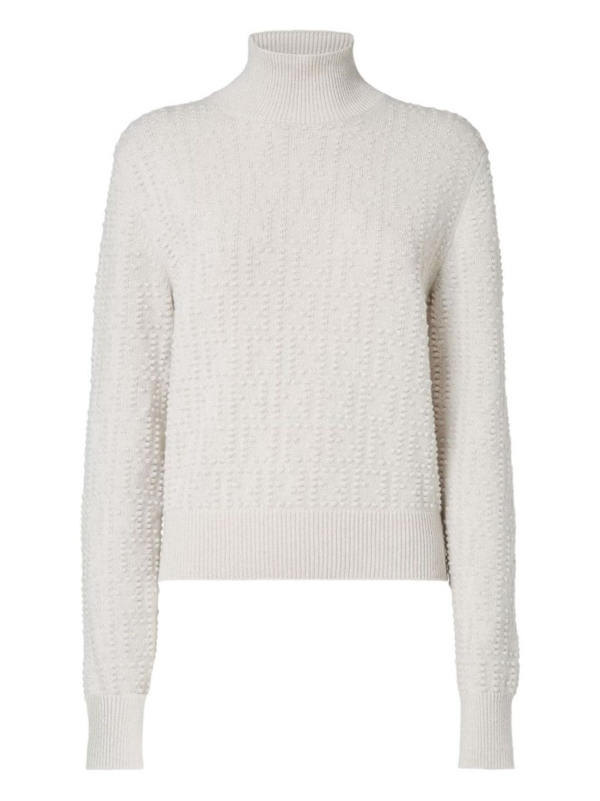 Fendi Textured Knit Sweater With High Neckline