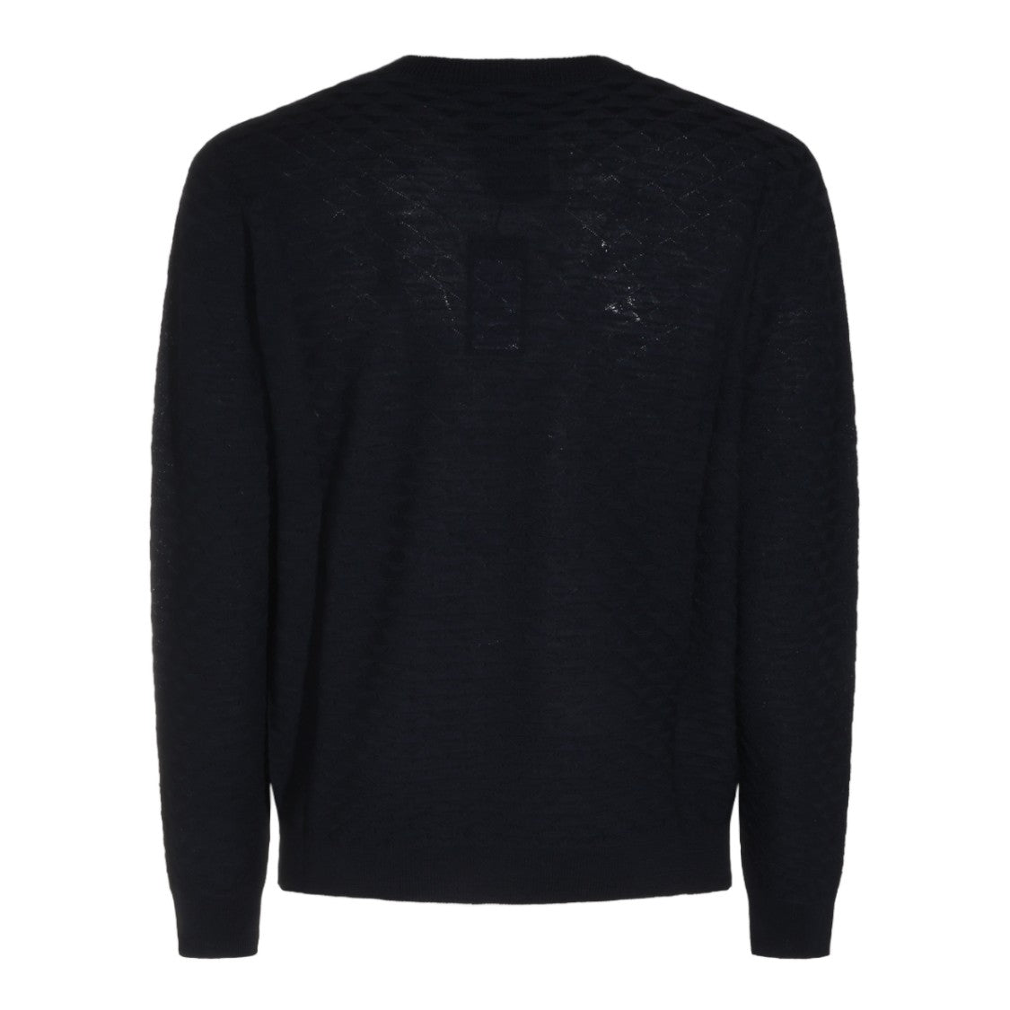 Giorgio Armani Textured Knit Sweater With Crew Neckline And Ribbed Finishes