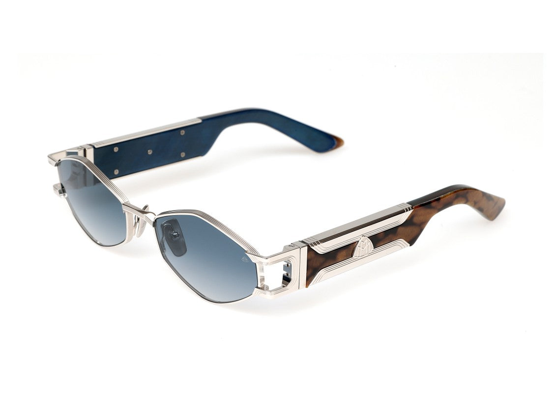 Maybach Silver The Drive Ii Gradient Blue Sunglasses