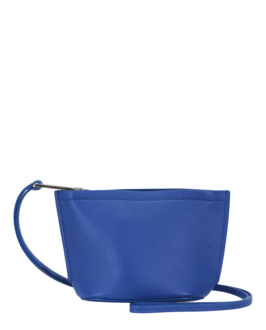 Ferragamo Pebbled Calfskin Micro Logo Pouch