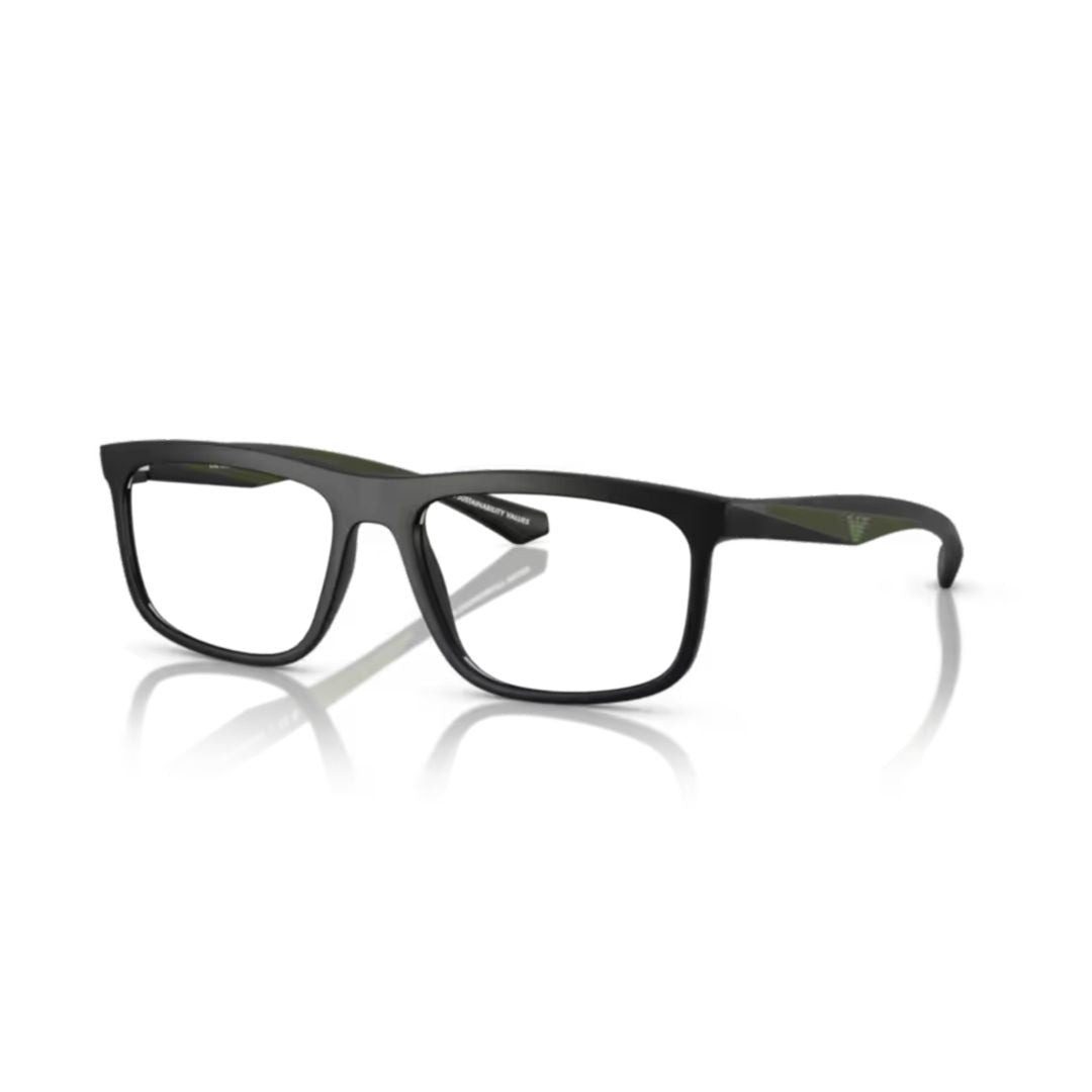 Emporio Armani 0Ea3246 Rectangular Eyeglasses With Matte Black Frame