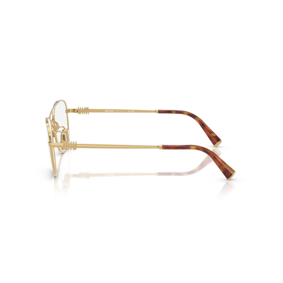 Miu Miu 0Mu 51Wv Gold Finish Metal Sunglasses