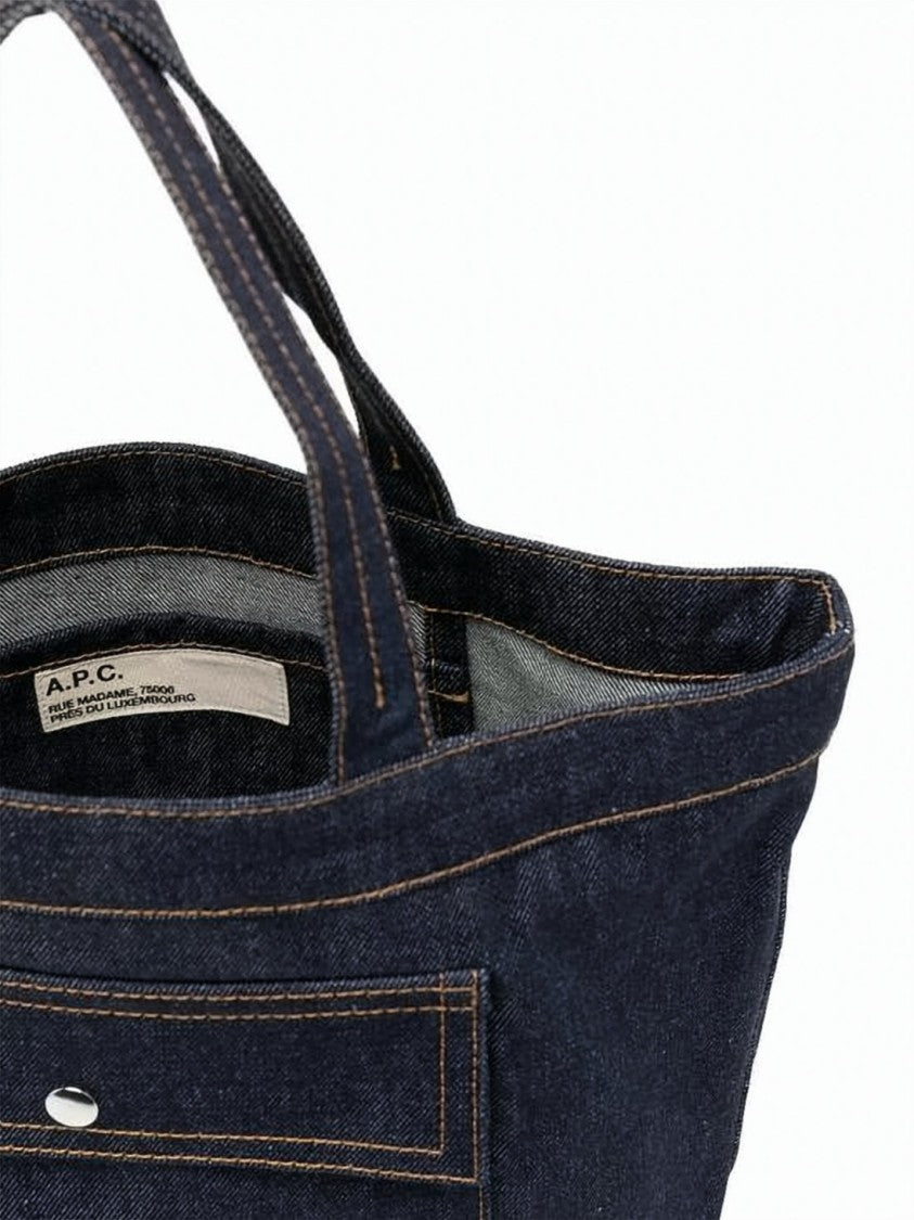 A.P.C. Dark Denim Tote Bag With Structured Design