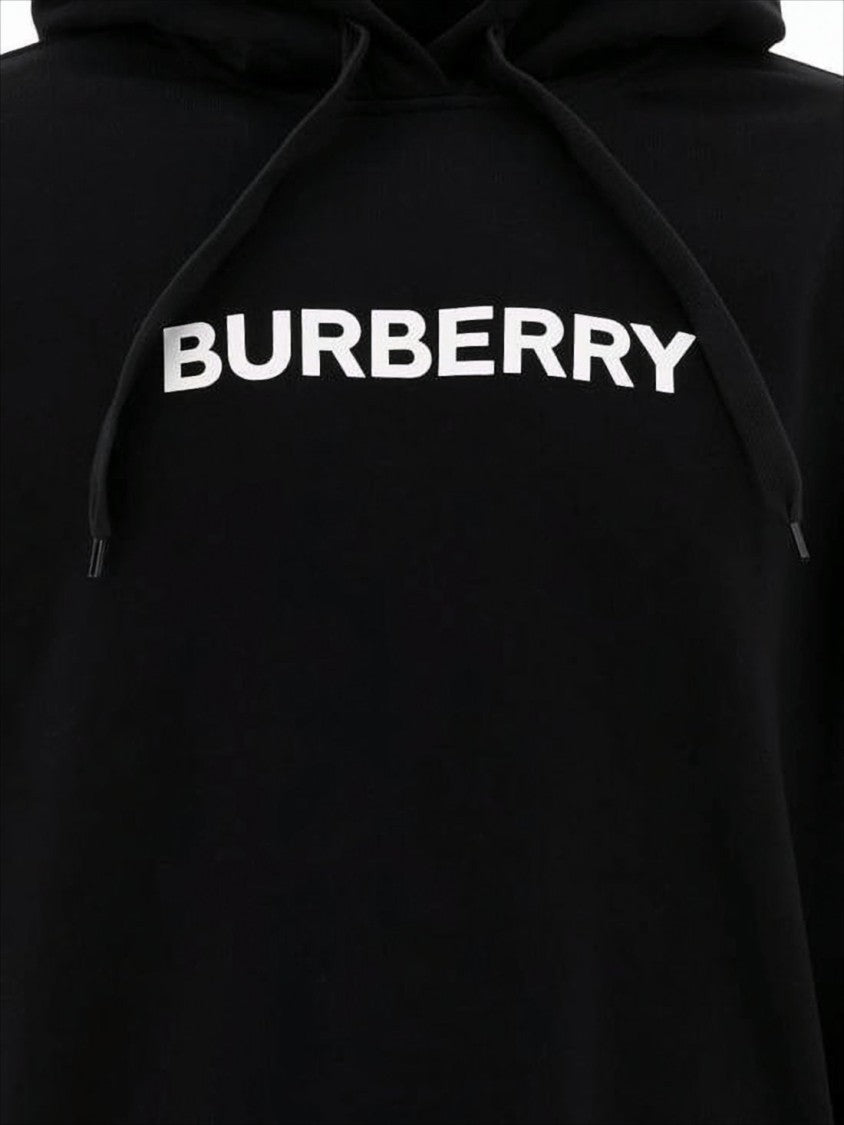 Burberry Cotton Pullover Hoodie With Contrasting Logo