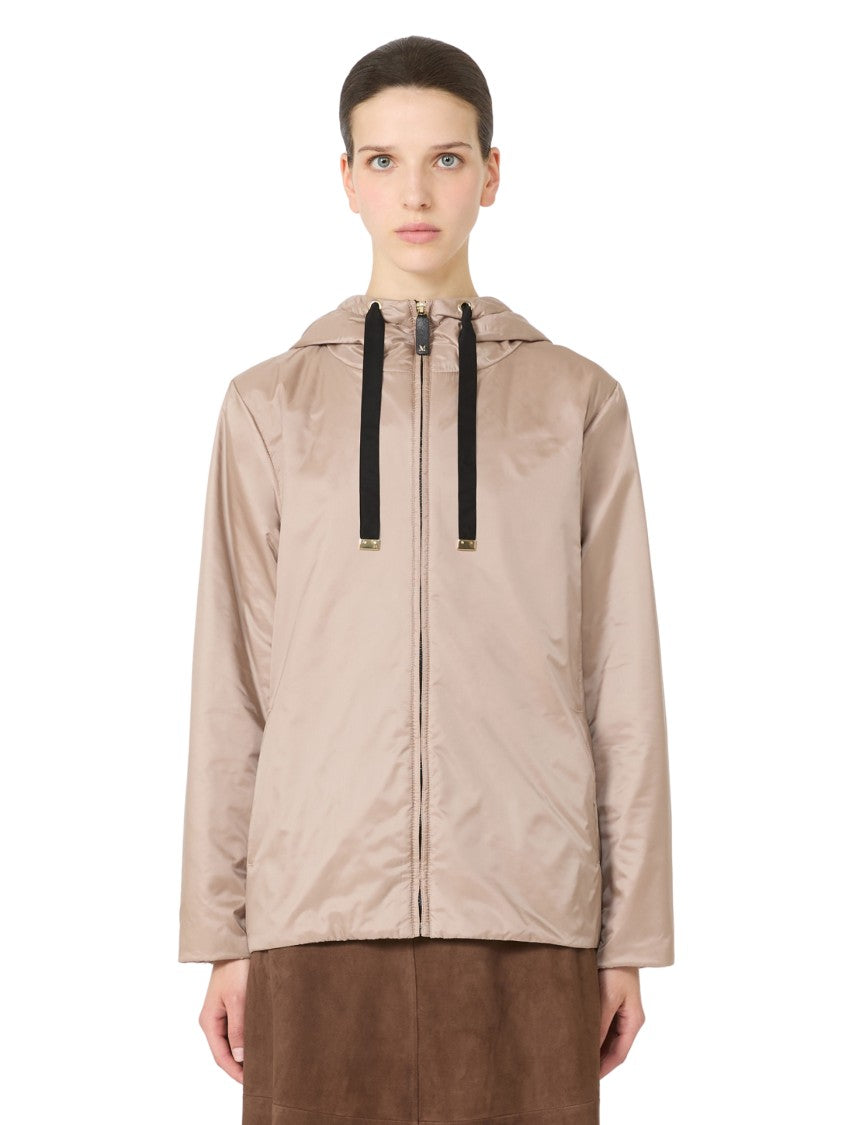 Max Mara Relaxed Fit Beige Coat With Hood