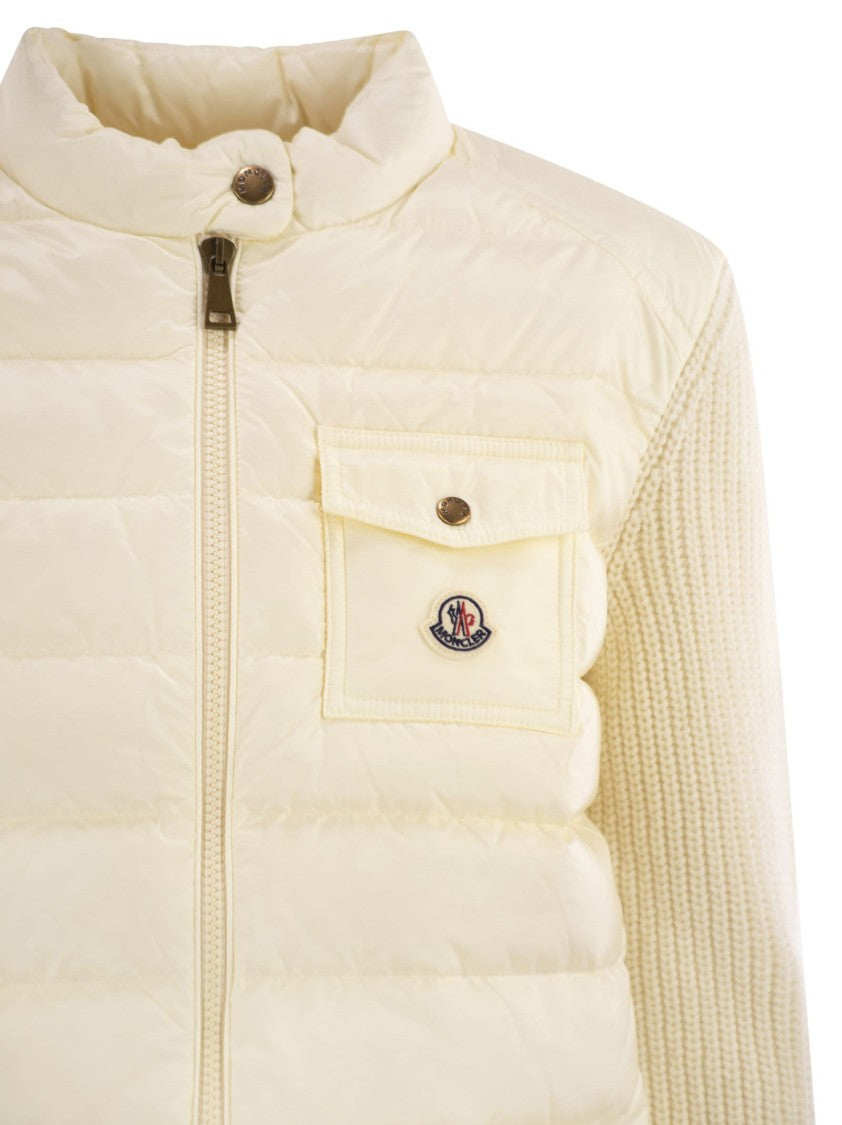 Moncler Padded Wool Cardigan With Zip