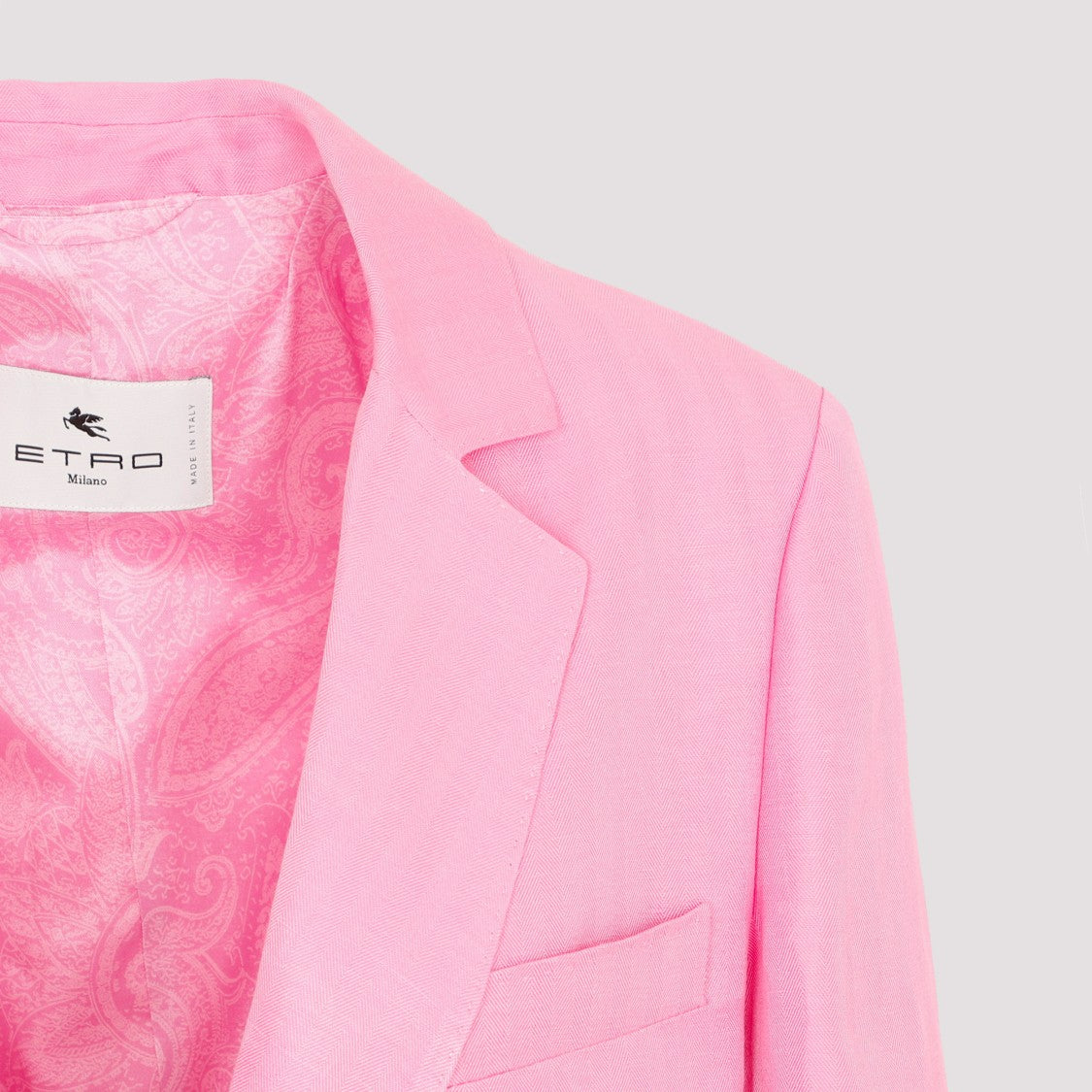 Etro Pink Linen And Silk Fuji Jacket