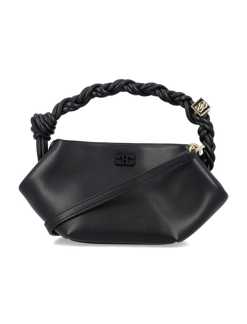 Ganni Sculptural Mini Shoulder Bag With Braided Handle